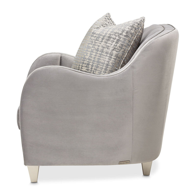 Roxbury Park - Velvet Matching Chair - Steel / Slate - R&R Furniture Gallery (Fountain Valley, CA)