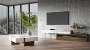 Makai Modern White & Walnut Square Coffee Table — view 2
