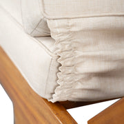 Noble House outdoor patio daybed sofa with three seats, foldable arms, and four back pillows on a patio setting.