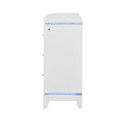 Adalid - Dresser With LED Light And Glittered Drawer Fronts - White - R&R Furniture Gallery (Fountain Valley, CA)