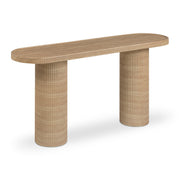 TOV Furniture Darcy console table with sleek wooden surface and modern design, perfect for entryways or living rooms.