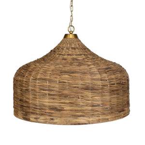 Tauranga - Seagrass 5 Light Pendant - Light Brown