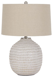 Jamon - Ceramic Table Lamp  - Beige - R&R Furniture Gallery (Fountain Valley, CA)