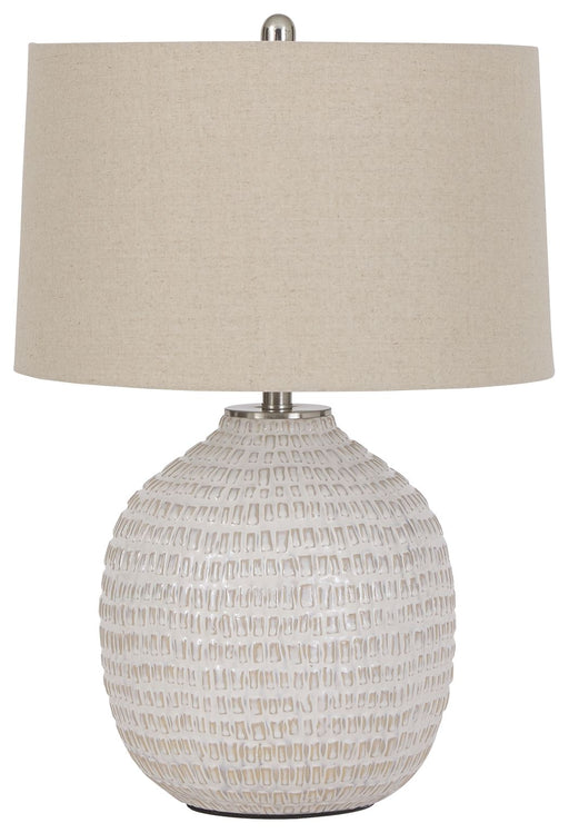 Jamon - Ceramic Table Lamp  - Beige - R&R Furniture Gallery (Fountain Valley, CA)