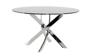 Pyrite Modern Round Glass Dining Table — view 2