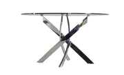 Pyrite Modern Round Glass Dining Table — view 4