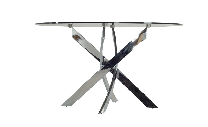 Pyrite Modern Round Glass Dining Table — view 4