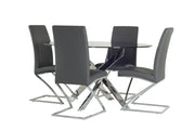 Pyrite Modern Round Glass Dining Table — view 3
