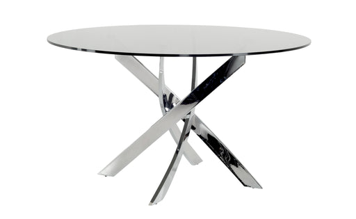 Pyrite Modern Round Glass Dining Table — view 2