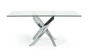 Pyrite Modern Rectangular Glass Dining Table — view 4