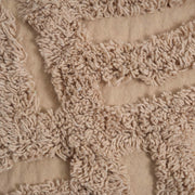 Beige knitted accent pouf from TOV Furniture's Miranda collection, soft textured fabric, round shape, ideal for foot or extra seating.