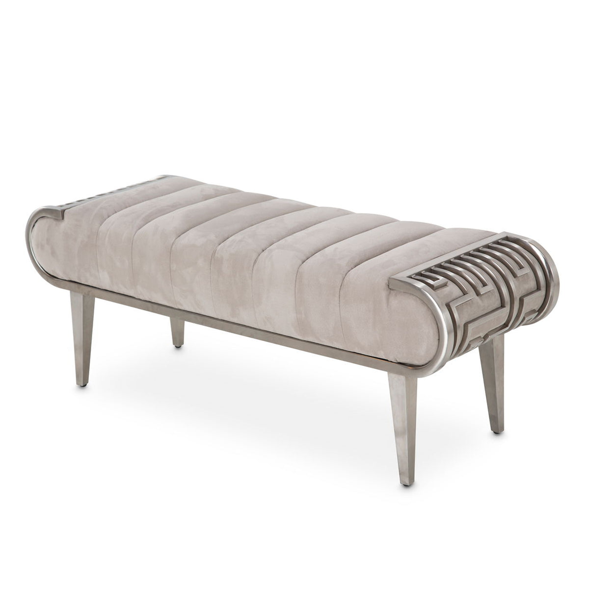Roxbury Park - Tufted Bench - Stainless Steel - R&R Furniture Gallery (Fountain Valley, CA)