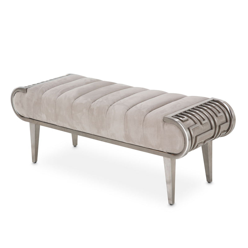 Roxbury Park - Tufted Bench - Stainless Steel - R&R Furniture Gallery (Fountain Valley, CA)