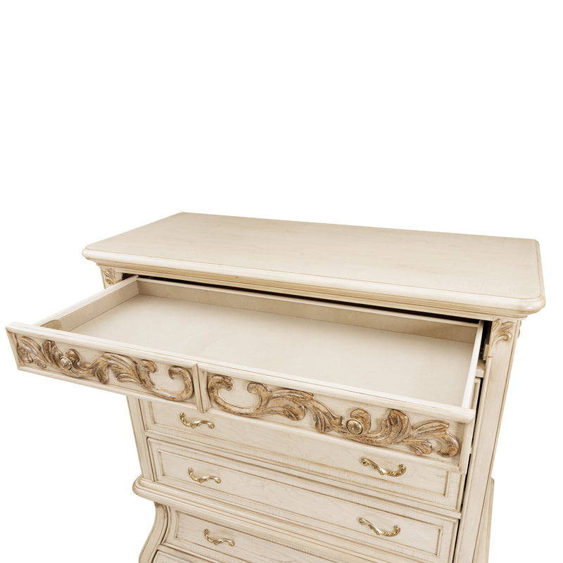 Platine de Royale - 6-Drawer Chest - Champagne - R&R Furniture Gallery (Fountain Valley, CA)