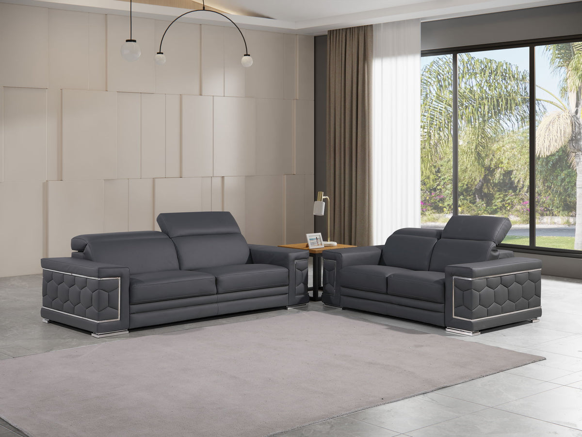 296 - Genuine Leather Living Room Set - R&R Furniture Gallery (Fountain Valley, CA)