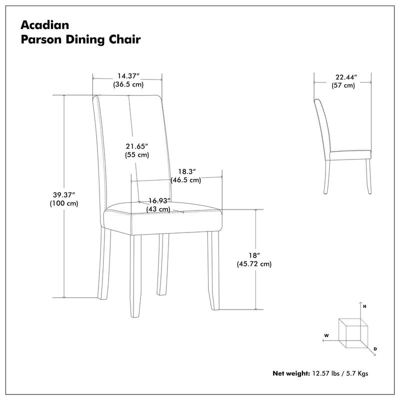 Acadian - Upholstered Parson Dining Chair (Set of 2) - R&R Furniture Gallery (Fountain Valley, CA)