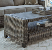 Oasis Court - Sofa, Chairs, Table Set (Set of 4) - Gray - R&R Furniture Gallery (Fountain Valley, CA)