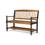 Slatted Bench With Built In Shelf - R&R Furniture Gallery (Fountain Valley, CA)