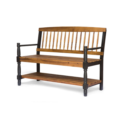 Slatted Bench With Built In Shelf - R&R Furniture Gallery (Fountain Valley, CA)