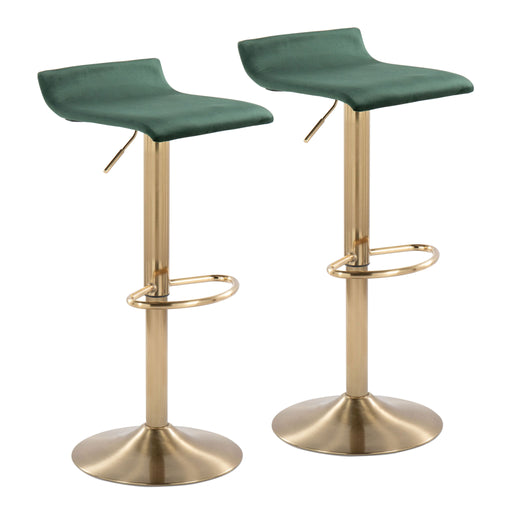 Set of two Lumi Source contemporary adjustable height barstools with swivel, oval footrest, and modern design.