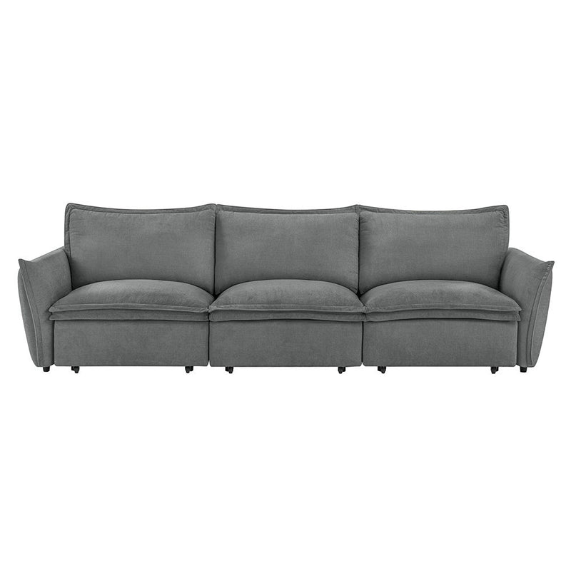 Eaden - Power Sofa With Sleeper - Gray Chenille - R&R Furniture Gallery (Fountain Valley, CA)