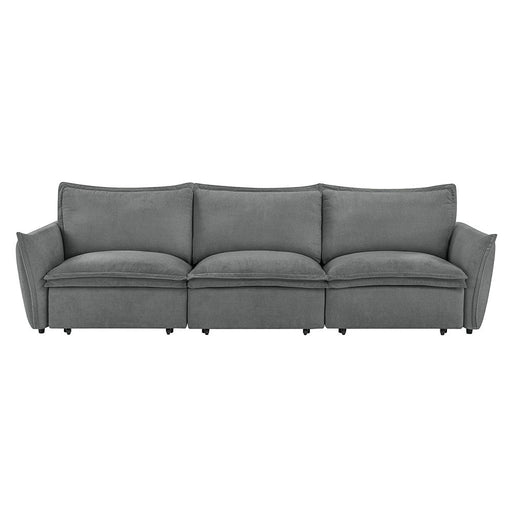Eaden - Power Sofa With Sleeper - Gray Chenille - R&R Furniture Gallery (Fountain Valley, CA)