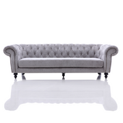 Alexandrina Grey Tufted Velvet Sofa — view 2