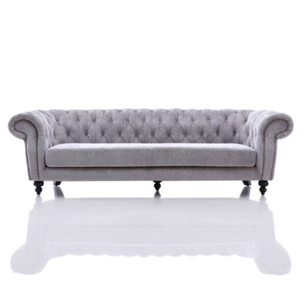 Alexandrina Grey Tufted Velvet Sofa — view 2