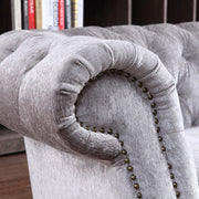 Alexandrina Grey Tufted Velvet Loveseat — view 4