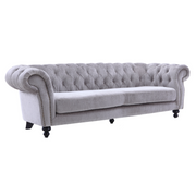 Alexandrina Grey Tufted Velvet Sofa — view 3