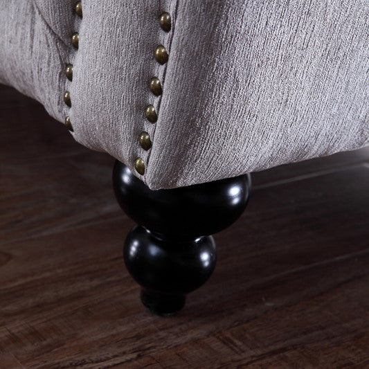 Alexandrina Grey Tufted Velvet Loveseat — view 5