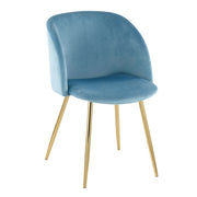Set of two Lumi Source Fran contemporary elegant design chairs with sleek, modern style and cushioned seats.