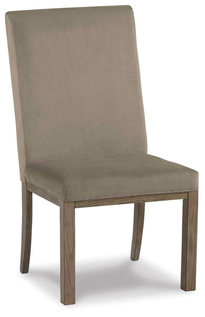Chrestner - Dining UPH Side Chair (Set of 2) - Gray / Brown - R&R Furniture Gallery (Fountain Valley, CA)