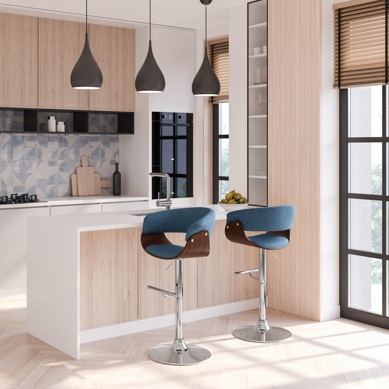 Sheldon - Upholstered Adjustable Swivel Bar Stool - R&R Furniture Gallery (Fountain Valley, CA)