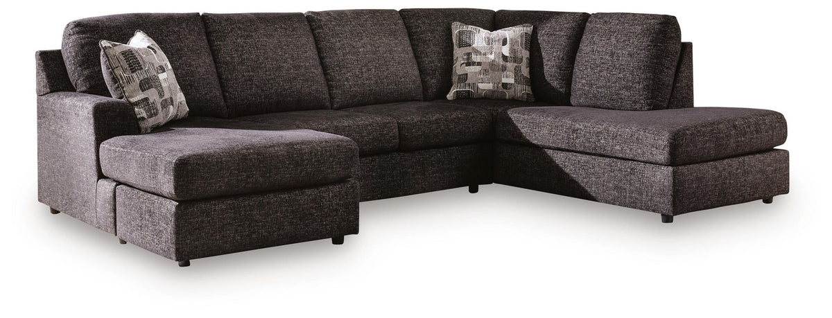 Signature Design by Ashley Lentiz stationary sectional sofa with plush cushions and a modern design for comfortable living space.