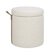 Brandy - Round Upholstered Storage Ottoman With Accent - R&R Furniture Gallery (Fountain Valley, CA)