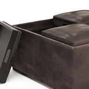 Avalon - Upholstered Square Coffee Table Storage Ottoman - R&R Furniture Gallery (Fountain Valley, CA)