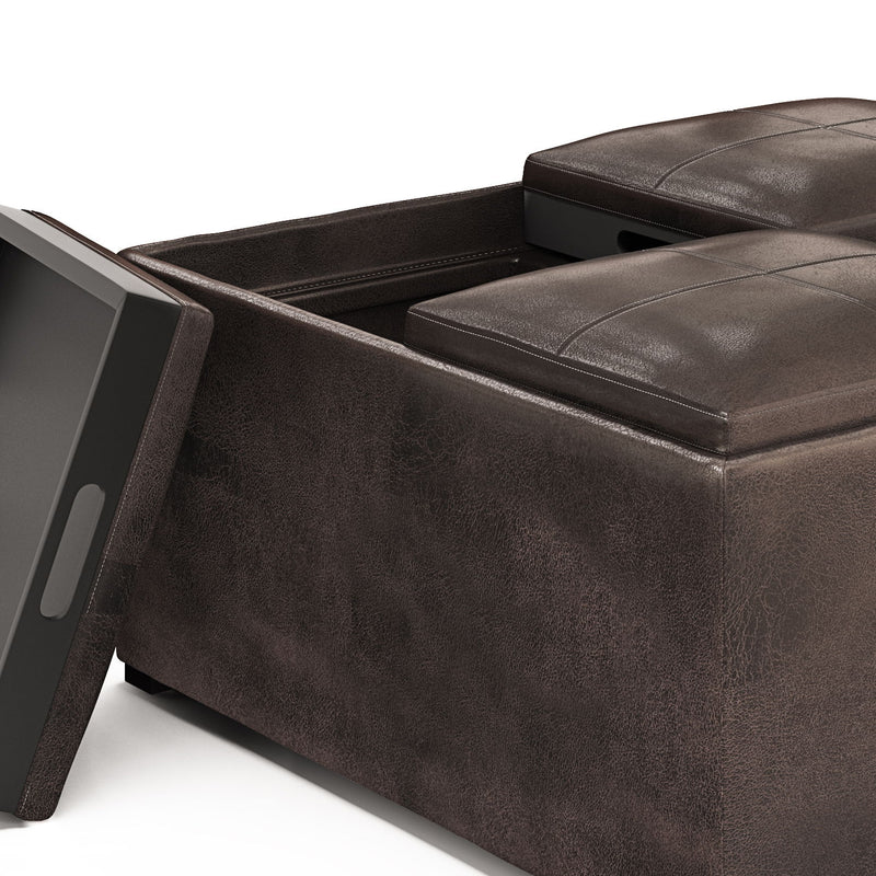 Avalon - Upholstered Square Coffee Table Storage Ottoman - R&R Furniture Gallery (Fountain Valley, CA)