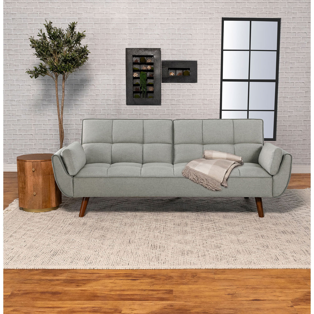 Caufield - Tufted Convertible Sofa Bed Upholstered - Gray