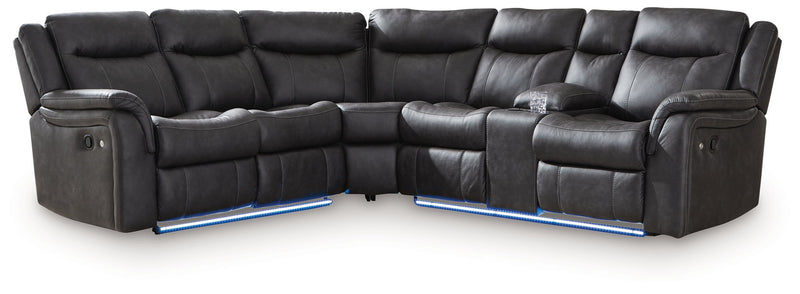 Sultan Meadow - 2-Piece Reclining Sectional - Carbon - R&R Furniture Gallery (Fountain Valley, CA)