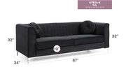 Glory Furniture Delray micro suede sofa, stationary sofa with plush cushions and modern design in a cozy living room setting.