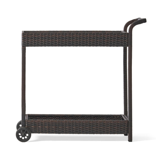 Resin Wicker Bar Cart With Metal Frame - Brown - R&R Furniture Gallery (Fountain Valley, CA)