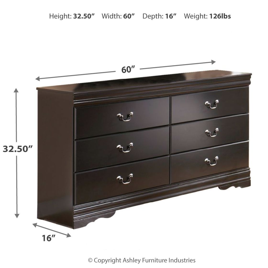 Huey Vineyard - Six Drawer Dresser - Black - R&R Furniture Gallery (Fountain Valley, CA)