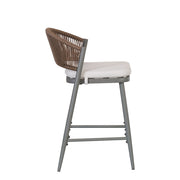 Outdoor 26" Counter Height Metal Frame Counter Stools With Scallop Shaped Backrest & Water Resistant Cushions - R&R Furniture Gallery (Fountain Valley, CA)