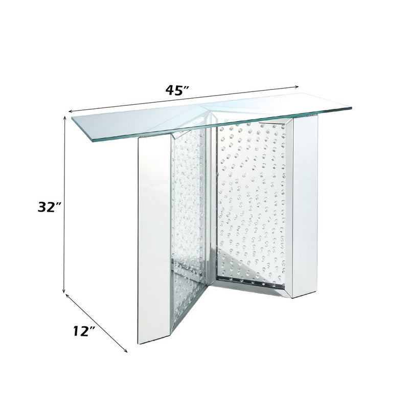 Nysa - 45" X 32" Console Table - Mirrored & Faux Crystals - R&R Furniture Gallery (Fountain Valley, CA)