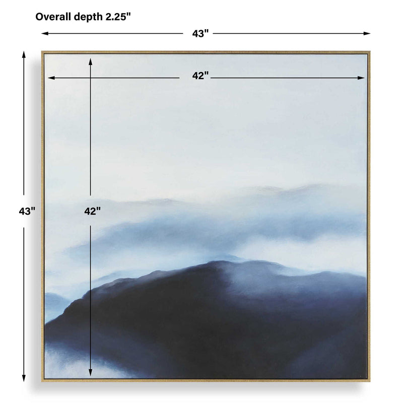 Cold Shoulder - Hand Painted Landscape Art - Black / Blue / Gray / White / Woodtone