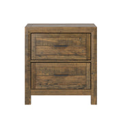 Rustic 2 Drawer Nightstand - Brown - Wood - R&R Furniture Gallery (Fountain Valley, CA)