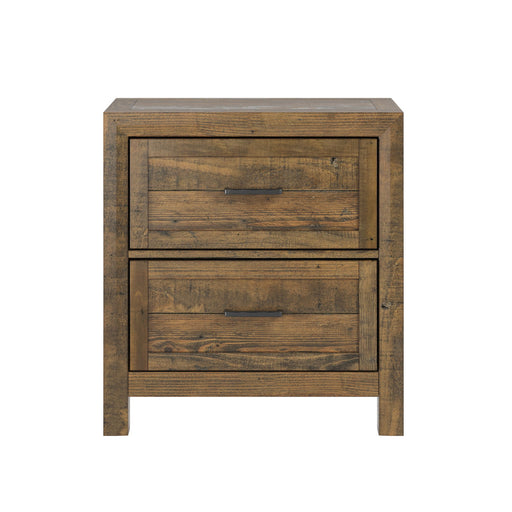 Rustic 2 Drawer Nightstand - Brown - Wood - R&R Furniture Gallery (Fountain Valley, CA)
