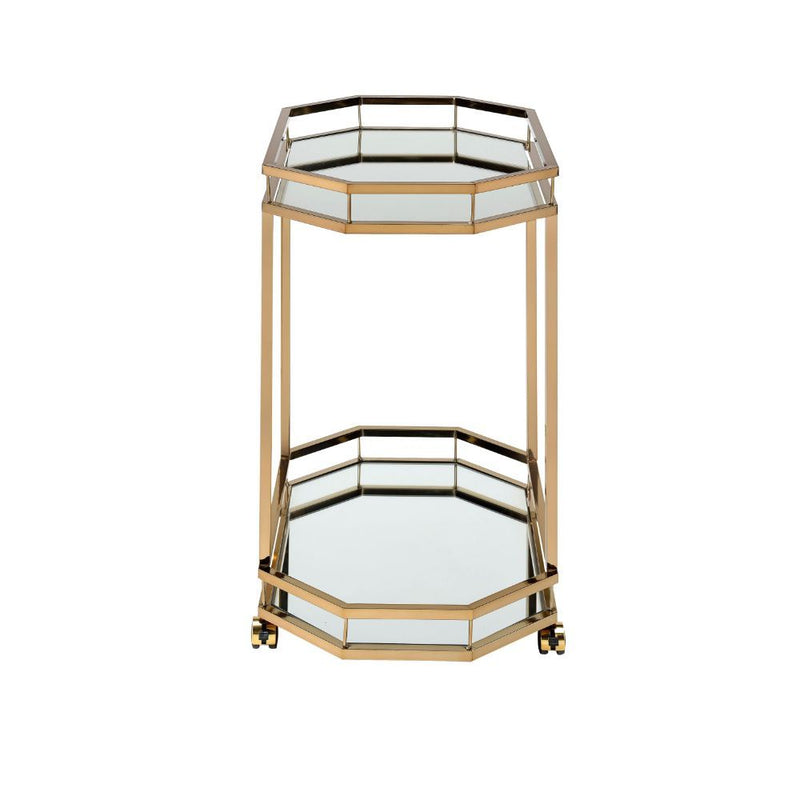Lacole - Serving Cart - Mirrored & Champagne - R&R Furniture Gallery (Fountain Valley, CA)