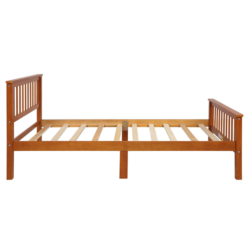 DreamHaus platform bed with a sleek headboard and footboard, showcasing a modern wooden frame and clean design.